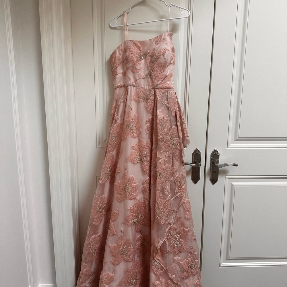 Pink Strapless Sleeveless Maxi Gown